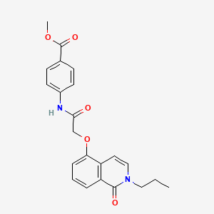 molecular formula C22H22N2O5 B2598778 Methyl 4-[[2-(1-oxo-2-propylisoquinolin-5-yl)oxyacetyl]amino]benzoate CAS No. 898431-07-7