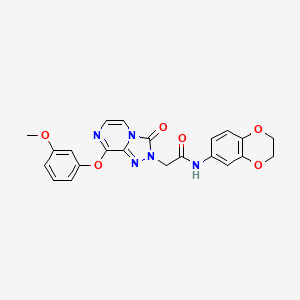 molecular formula C22H19N5O6 B2598786 N-(2,3-dihydro-1,4-benzodioxin-6-yl)-2-[8-(3-methoxyphenoxy)-3-oxo-2H,3H-[1,2,4]triazolo[4,3-a]pyrazin-2-yl]acetamide CAS No. 1251633-75-6