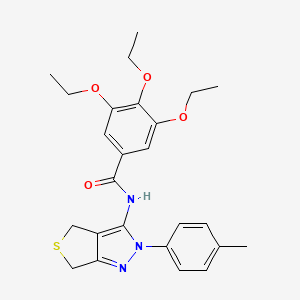 3,4,5-triethoxy-N-[2-(4-methylphenyl)-4,6-dihydrothieno[3,4-c]pyrazol-3-yl]benzamide