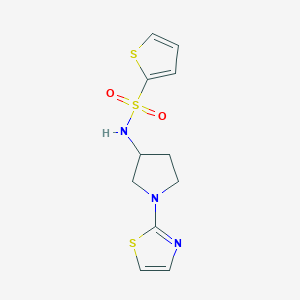 molecular formula C11H13N3O2S3 B2598797 N-[1-(1,3-thiazol-2-yl)pyrrolidin-3-yl]thiophene-2-sulfonamide CAS No. 1797874-47-5