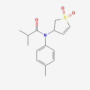molecular formula C15H19NO3S B2598826 N-(1,1-dioxido-2,3-dihydrothiophen-3-yl)-N-(p-tolyl)isobutyramide CAS No. 863020-54-6