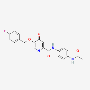 molecular formula C22H20FN3O4 B2598836 N-(4-acetamidophenyl)-5-((4-fluorobenzyl)oxy)-1-methyl-4-oxo-1,4-dihydropyridine-2-carboxamide CAS No. 1021249-74-0