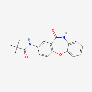 molecular formula C18H18N2O3 B2598840 N-(11-oxo-10,11-dihydrodibenzo[b,f][1,4]oxazepin-2-yl)pivalamide CAS No. 922108-56-3