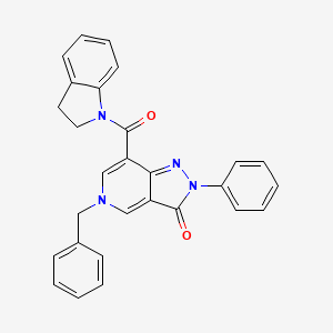 molecular formula C28H22N4O2 B2598841 5-benzyl-7-(indoline-1-carbonyl)-2-phenyl-2H-pyrazolo[4,3-c]pyridin-3(5H)-one CAS No. 923680-55-1