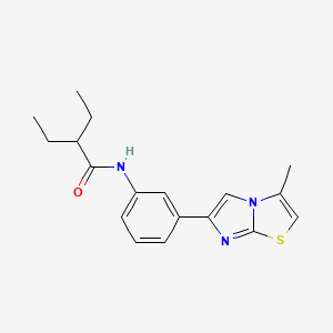 molecular formula C18H21N3OS B2598855 2-乙基-N-(3-(3-甲基咪唑[2,1-b]噻唑-6-基)苯基)丁酰胺 CAS No. 893983-60-3