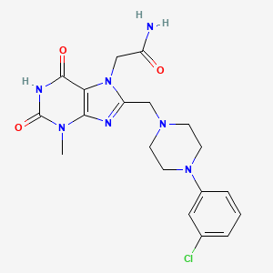 2-[8-[[4-(3-Chlorophenyl)piperazin-1-yl]methyl]-3-methyl-2,6-dioxopurin-7-yl]acetamide