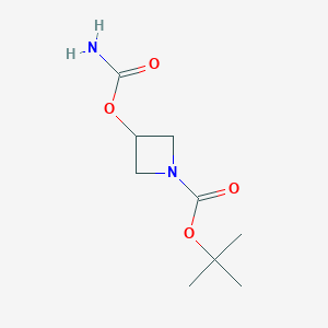 molecular formula C9H16N2O4 B2598896 Tert-butyl 3-(carbamoyloxy)azetidine-1-carboxylate CAS No. 2138047-41-1