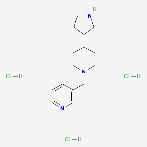3-[(4-Pyrrolidin-3-ylpiperidin-1-yl)methyl]pyridine;trihydrochloride