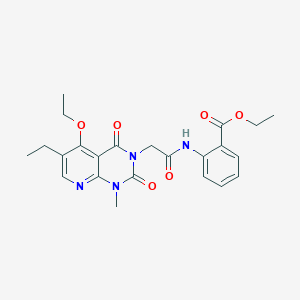 molecular formula C23H26N4O6 B2598908 ethyl 2-(2-(5-ethoxy-6-ethyl-1-methyl-2,4-dioxo-1,2-dihydropyrido[2,3-d]pyrimidin-3(4H)-yl)acetamido)benzoate CAS No. 1005298-17-8