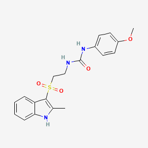 molecular formula C19H21N3O4S B2598911 1-(4-methoxyphenyl)-3-(2-((2-methyl-1H-indol-3-yl)sulfonyl)ethyl)urea CAS No. 946291-28-7