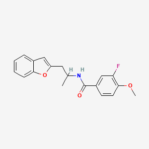 N-(1-(benzofuran-2-yl)propan-2-yl)-3-fluoro-4-methoxybenzamide