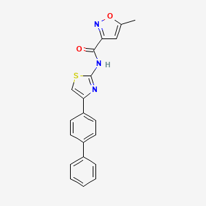molecular formula C20H15N3O2S B2598932 N-(4-([1,1'-biphenyl]-4-yl)thiazol-2-yl)-5-methylisoxazole-3-carboxamide CAS No. 941909-29-1