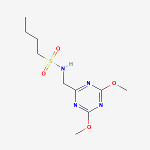 molecular formula C10H18N4O4S B2598955 N-[(4,6-dimethoxy-1,3,5-triazin-2-yl)methyl]butane-1-sulfonamide CAS No. 2034424-92-3