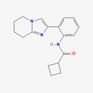 molecular formula C18H21N3O B2598971 N-(2-{5H,6H,7H,8H-imidazo[1,2-a]pyridin-2-yl}phenyl)cyclobutanecarboxamide CAS No. 2034463-53-9