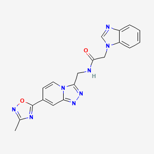 2-(1H-benzo[d]imidazol-1-yl)-N-((7-(3-methyl-1,2,4-oxadiazol-5-yl)-[1,2,4]triazolo[4,3-a]pyridin-3-yl)methyl)acetamide