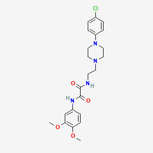 molecular formula C22H27ClN4O4 B2599069 N-{2-[4-(4-chlorophenyl)piperazin-1-yl]ethyl}-N'-(3,4-dimethoxyphenyl)ethanediamide CAS No. 1049373-85-4