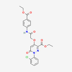 molecular formula C24H22ClN3O7 B2599074 ethyl 1-(2-chlorophenyl)-4-({[4-(ethoxycarbonyl)phenyl]carbamoyl}methoxy)-6-oxo-1,6-dihydropyridazine-3-carboxylate CAS No. 899730-07-5