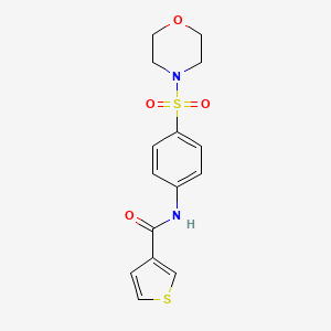 molecular formula C15H16N2O4S2 B2599093 N-(4-(morpholinosulfonyl)phenyl)thiophene-3-carboxamide CAS No. 950241-16-4