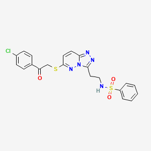 N-[2-(6-{[2-(4-chlorophenyl)-2-oxoethyl]thio}[1,2,4]triazolo[4,3-b]pyridazin-3-yl)ethyl]benzenesulfonamide