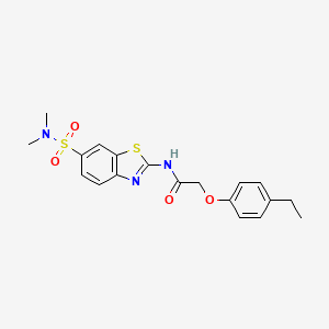 molecular formula C19H21N3O4S2 B2599110 N-[6-(dimethylsulfamoyl)-1,3-benzothiazol-2-yl]-2-(4-ethylphenoxy)acetamide CAS No. 921528-49-6