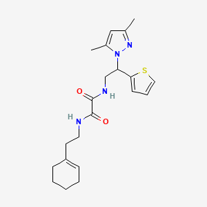 N1-(2-(cyclohex-1-en-1-yl)ethyl)-N2-(2-(3,5-dimethyl-1H-pyrazol-1-yl)-2-(thiophen-2-yl)ethyl)oxalamide