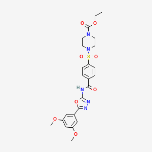 Ethyl 4-((4-((5-(3,5-dimethoxyphenyl)-1,3,4-oxadiazol-2-yl)carbamoyl)phenyl)sulfonyl)piperazine-1-carboxylate