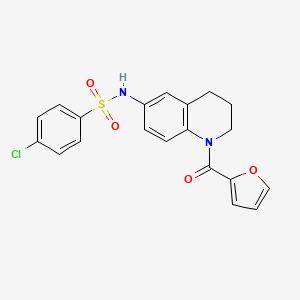 4-chloro-N-[1-(furan-2-carbonyl)-3,4-dihydro-2H-quinolin-6-yl]benzenesulfonamide