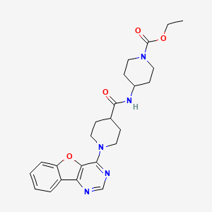 Ethyl 4-(1-(benzofuro[3,2-d]pyrimidin-4-yl)piperidine-4-carboxamido)piperidine-1-carboxylate
