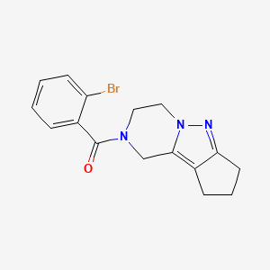 (2-bromophenyl)(3,4,8,9-tetrahydro-1H-cyclopenta[3,4]pyrazolo[1,5-a]pyrazin-2(7H)-yl)methanone