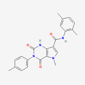 molecular formula C23H22N4O3 B2599154 N-(2,5-dimethylphenyl)-5-methyl-2,4-dioxo-3-(p-tolyl)-2,3,4,5-tetrahydro-1H-pyrrolo[3,2-d]pyrimidine-7-carboxamide CAS No. 921535-49-1
