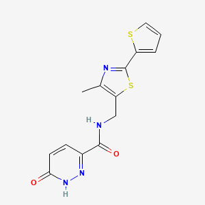 N-((4-methyl-2-(thiophen-2-yl)thiazol-5-yl)methyl)-6-oxo-1,6-dihydropyridazine-3-carboxamide