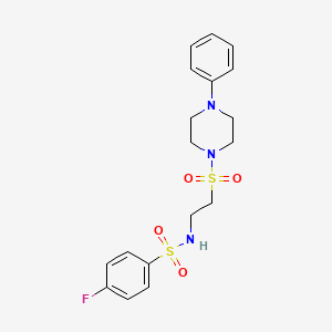 4-fluoro-N-(2-((4-phenylpiperazin-1-yl)sulfonyl)ethyl)benzenesulfonamide