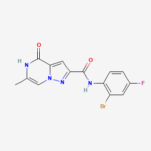 N-(2-bromo-4-fluorophenyl)-6-methyl-4-oxo-4,5-dihydropyrazolo[1,5-a]pyrazine-2-carboxamide