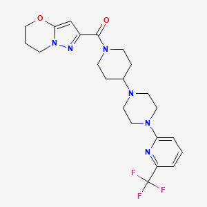 (6,7-dihydro-5H-pyrazolo[5,1-b][1,3]oxazin-2-yl)(4-(4-(6-(trifluoromethyl)pyridin-2-yl)piperazin-1-yl)piperidin-1-yl)methanone