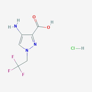 4-Amino-1-(2,2,2-trifluoroethyl)pyrazole-3-carboxylic acid;hydrochloride