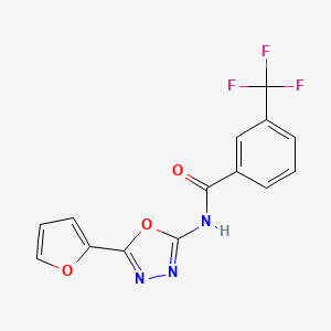N-(5-(furan-2-yl)-1,3,4-oxadiazol-2-yl)-3-(trifluoromethyl)benzamide