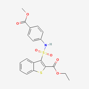 molecular formula C19H17NO6S2 B2599207 Ethyl 3-{[4-(methoxycarbonyl)phenyl]sulfamoyl}-1-benzothiophene-2-carboxylate CAS No. 932465-39-9
