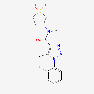molecular formula C15H17FN4O3S B2599247 N-(1,1-dioxidotetrahydrothiophen-3-yl)-1-(2-fluorophenyl)-N,5-dimethyl-1H-1,2,3-triazole-4-carboxamide CAS No. 924819-05-6