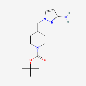molecular formula C14H24N4O2 B2599299 tert-butyl4-[(3-amino-1H-pyrazol-1-yl)methyl]piperidine-1-carboxylate CAS No. 2503203-22-1