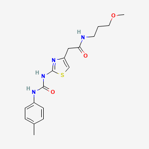 molecular formula C17H22N4O3S B2599313 N-(3-methoxypropyl)-2-(2-(3-(p-tolyl)ureido)thiazol-4-yl)acetamide CAS No. 923165-12-2