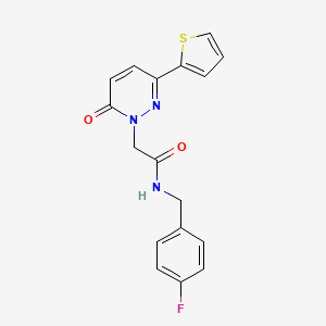 molecular formula C17H14FN3O2S B2599329 N-[(4-fluorophenyl)methyl]-2-[6-oxo-3-(thiophen-2-yl)-1,6-dihydropyridazin-1-yl]acetamide CAS No. 899752-52-4