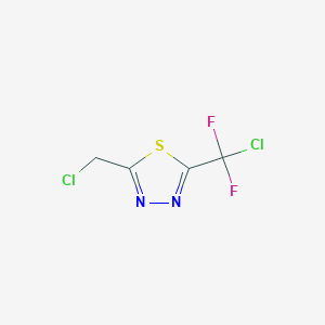 molecular formula C4H2Cl2F2N2S B2599341 2-(Chlorodifluoromethyl)-5-(chloromethyl)-1,3,4-thiadiazole CAS No. 2378502-77-1
