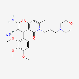 2-amino-7-methyl-6-(3-morpholinopropyl)-5-oxo-4-(2,3,4-trimethoxyphenyl)-5,6-dihydro-4H-pyrano[3,2-c]pyridine-3-carbonitrile