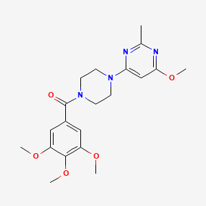 molecular formula C20H26N4O5 B2599346 4-methoxy-2-methyl-6-[4-(3,4,5-trimethoxybenzoyl)piperazin-1-yl]pyrimidine CAS No. 946323-59-7