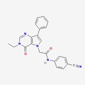 N-(4-cyanophenyl)-2-(3-ethyl-4-oxo-7-phenyl-3,4-dihydro-5H-pyrrolo[3,2-d]pyrimidin-5-yl)acetamide