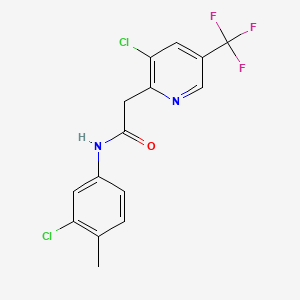 molecular formula C15H11Cl2F3N2O B2599411 N-(3-chloro-4-methylphenyl)-2-[3-chloro-5-(trifluoromethyl)pyridin-2-yl]acetamide CAS No. 477890-08-7