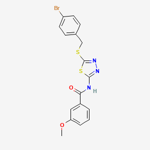 molecular formula C17H14BrN3O2S2 B2599425 N-(5-((4-bromobenzyl)thio)-1,3,4-thiadiazol-2-yl)-3-methoxybenzamide CAS No. 392302-83-9