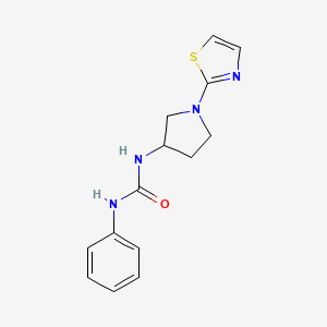 B2599432 1-Phenyl-3-(1-(thiazol-2-yl)pyrrolidin-3-yl)urea CAS No. 1797084-64-0