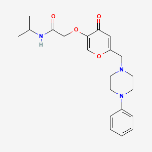 2-[4-oxo-6-[(4-phenylpiperazin-1-yl)methyl]pyran-3-yl]oxy-N-propan-2-ylacetamide