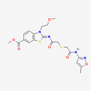 (Z)-methyl 3-(2-methoxyethyl)-2-((2-((2-((5-methylisoxazol-3-yl)amino)-2-oxoethyl)thio)acetyl)imino)-2,3-dihydrobenzo[d]thiazole-6-carboxylate